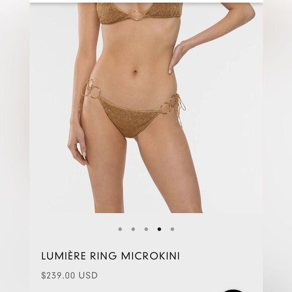 NEW OSEREE LUMIÈRE RING MICROKINI in gold - Picture 6 of 11